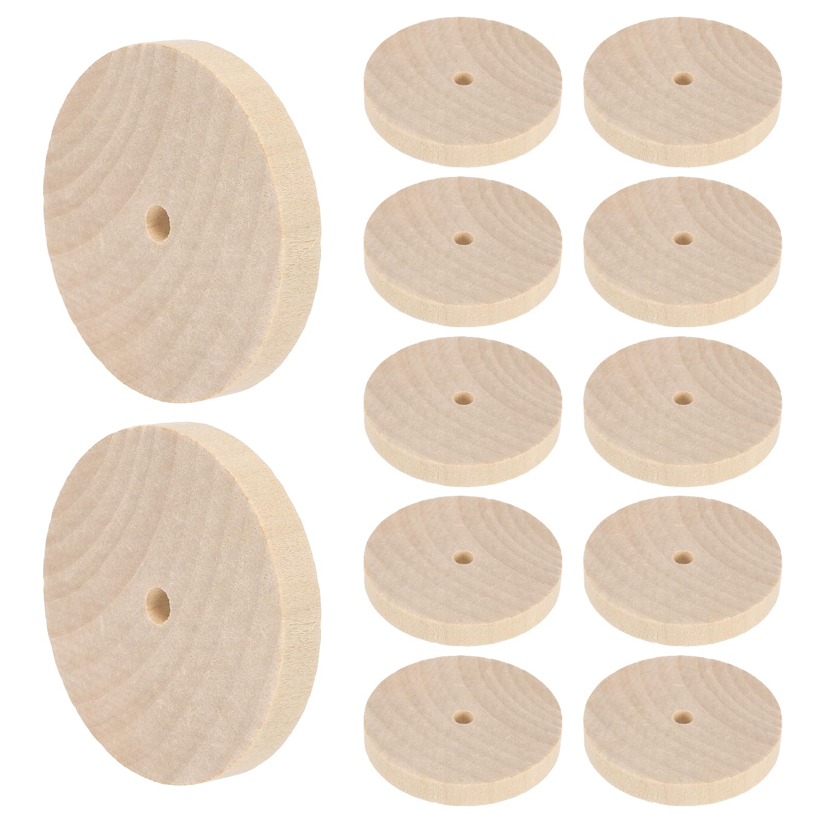 Ruedas de madera de 2-1/2 pulgadas y discos planos sin tratar para modelismo y artesanía de Navidad