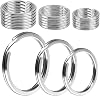 30 PCS Key Rings Hoops, 3 Sizes Metal Flat Split Key Ring, Silver Keyring Loop Round Key Chain Keyring Connector for Jewelry Making Crafts Ornaments and DIY Arts20mm25mm30mm