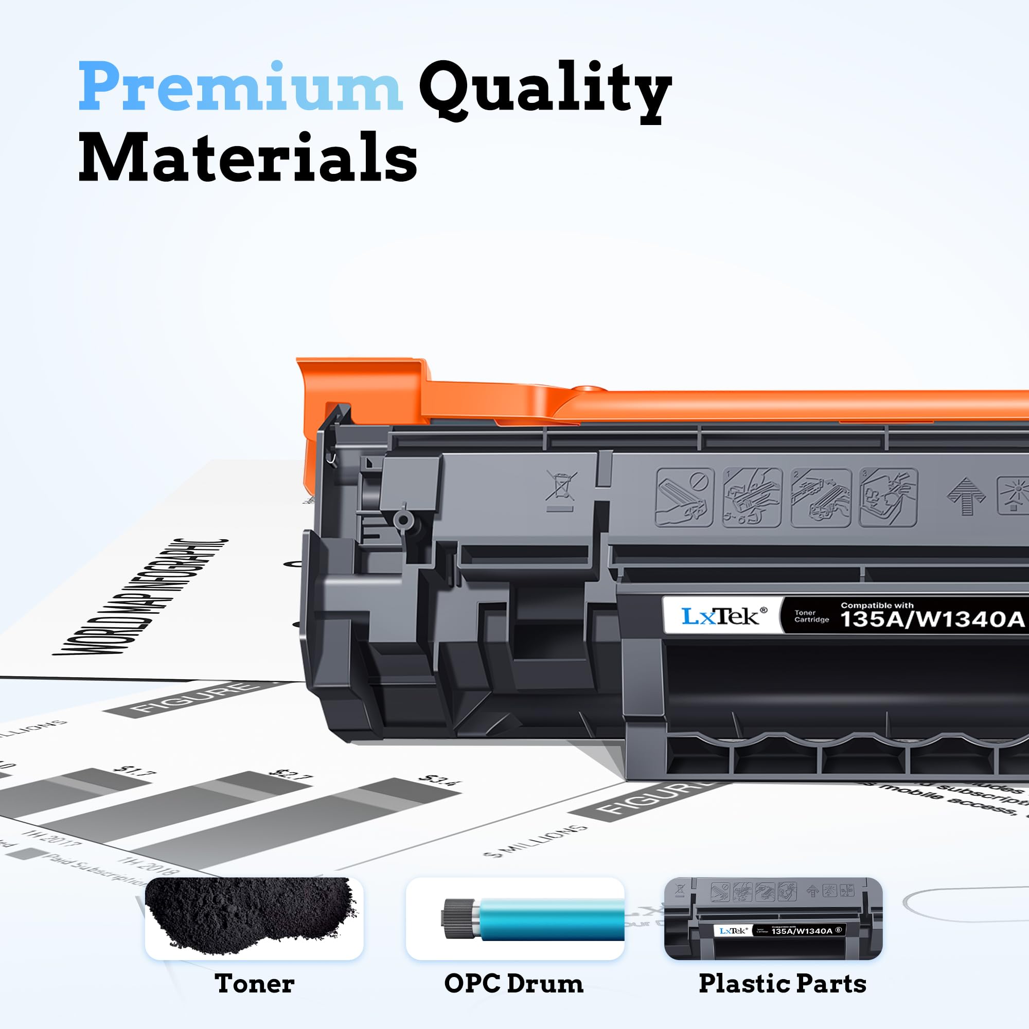LxTek 135A W1350A Toner Con Chip Compatibile per HP 135A W1350A 135X W1350X per HP Laserjet MFP M234dw M234sdw M234sdn M234 M209dw M209dwn M234 M209 (Nero, 1-Pack) Stampante Singola