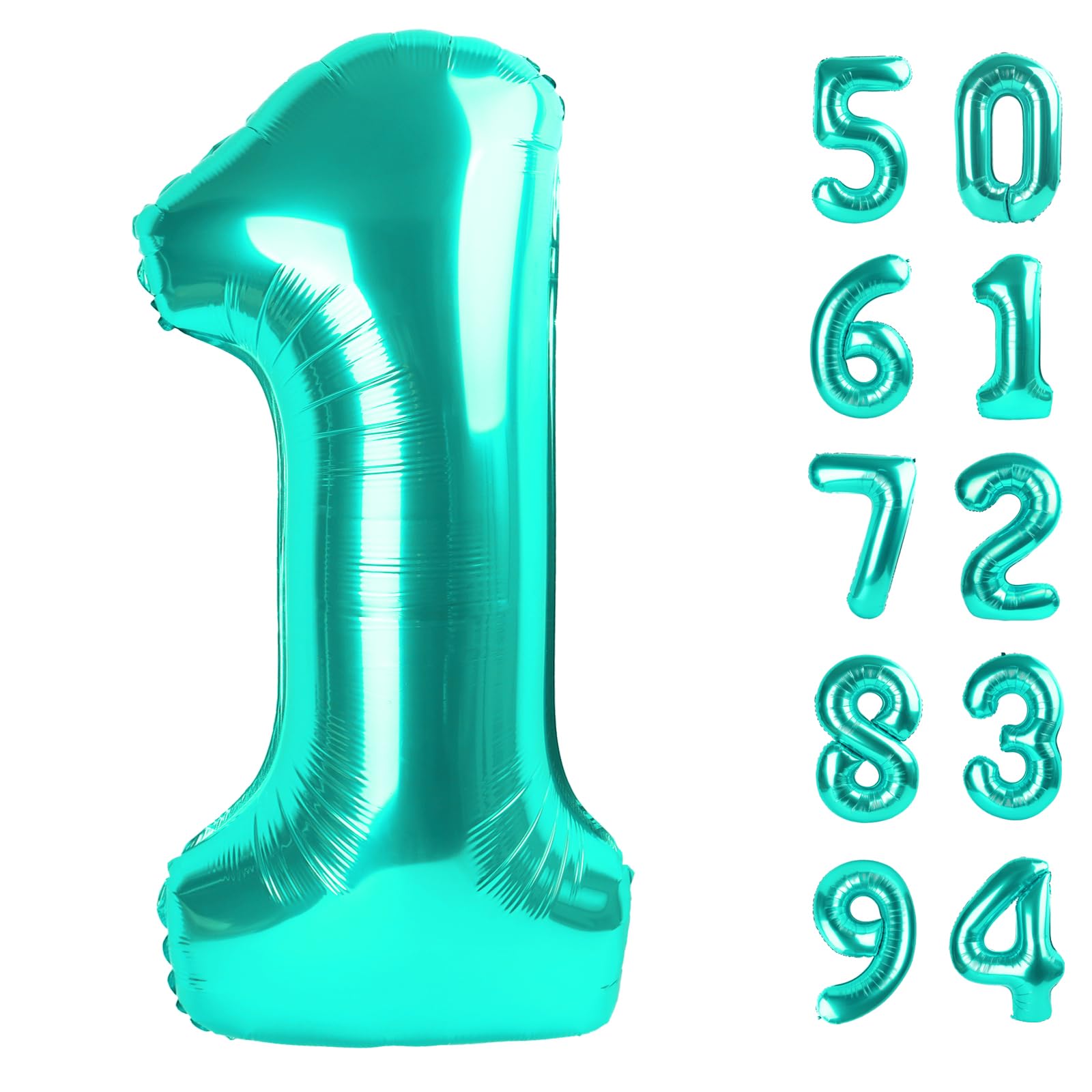 Nile Blue 1 Balloon - Number Balloon 40 Inch, 1st Nile Blue Decorations
