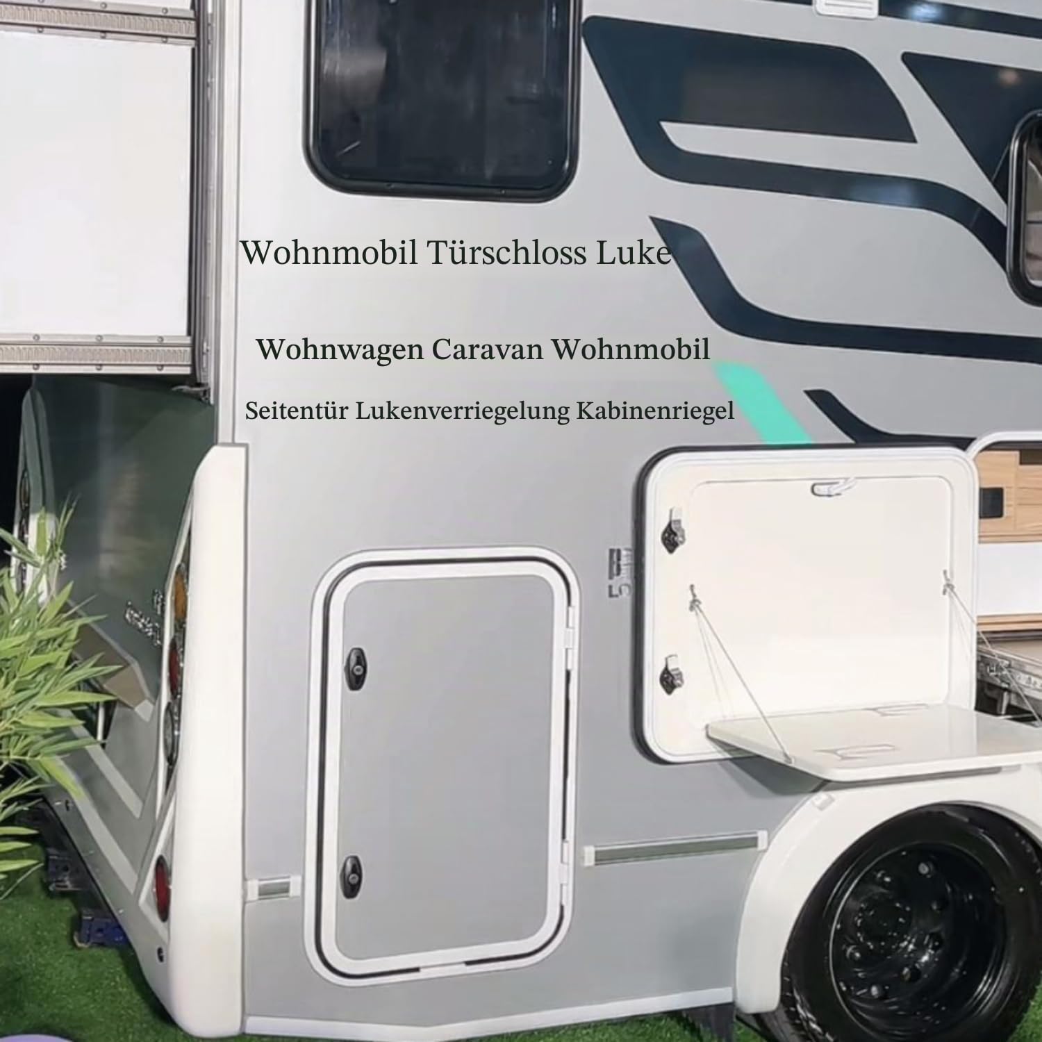 Wohnmobil Schlösser,T-Griff Schloss Kit mit Schlüsseln, T-Griff Garagentorschloss Türschloss für Wohnmobil Anhänger Wohnwagen RV Boote Werkzeugkastenschloss Schwarz, 1 Stück (G08)