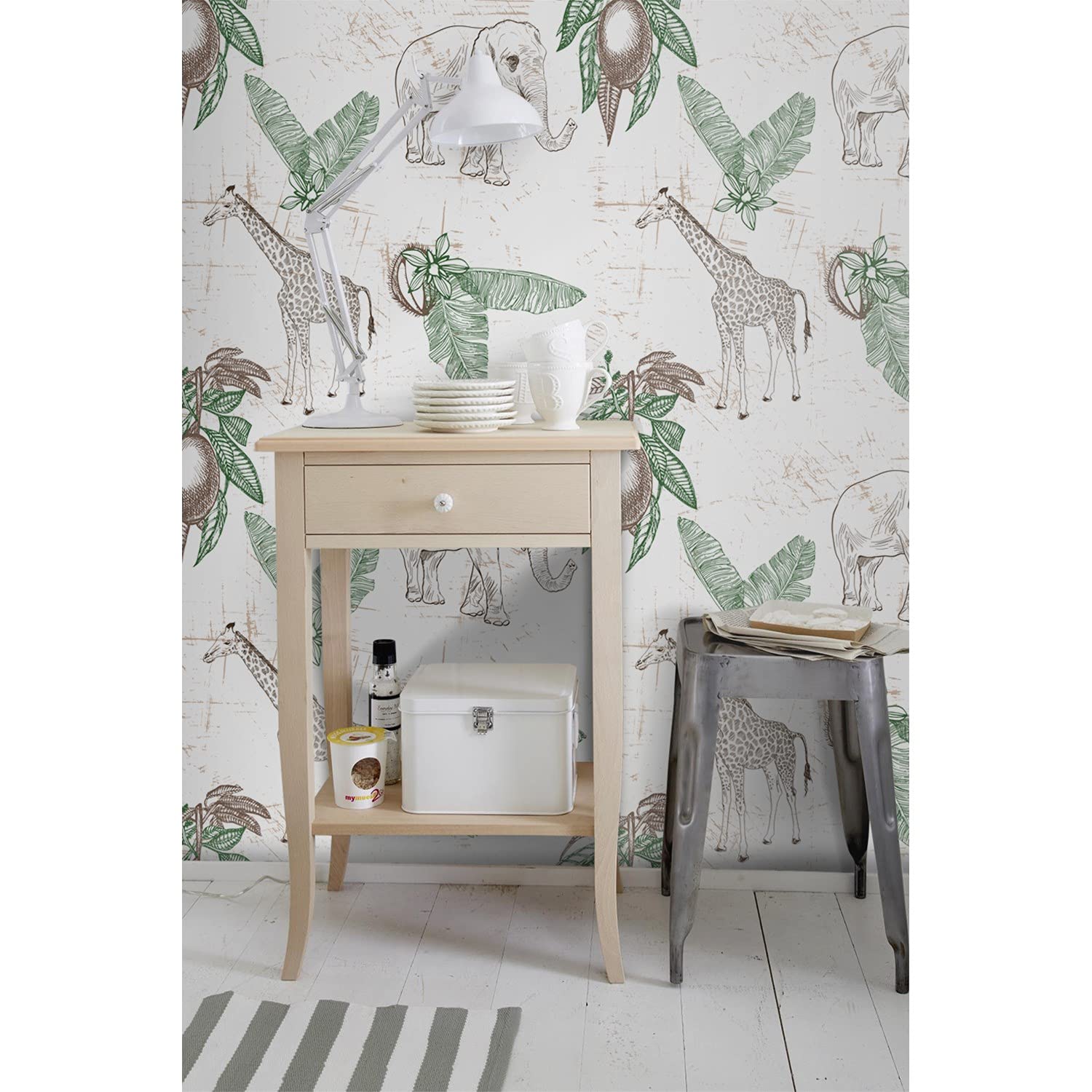 Papier peint entoilage de qualité supérieure motif girafe pour meuble et salon