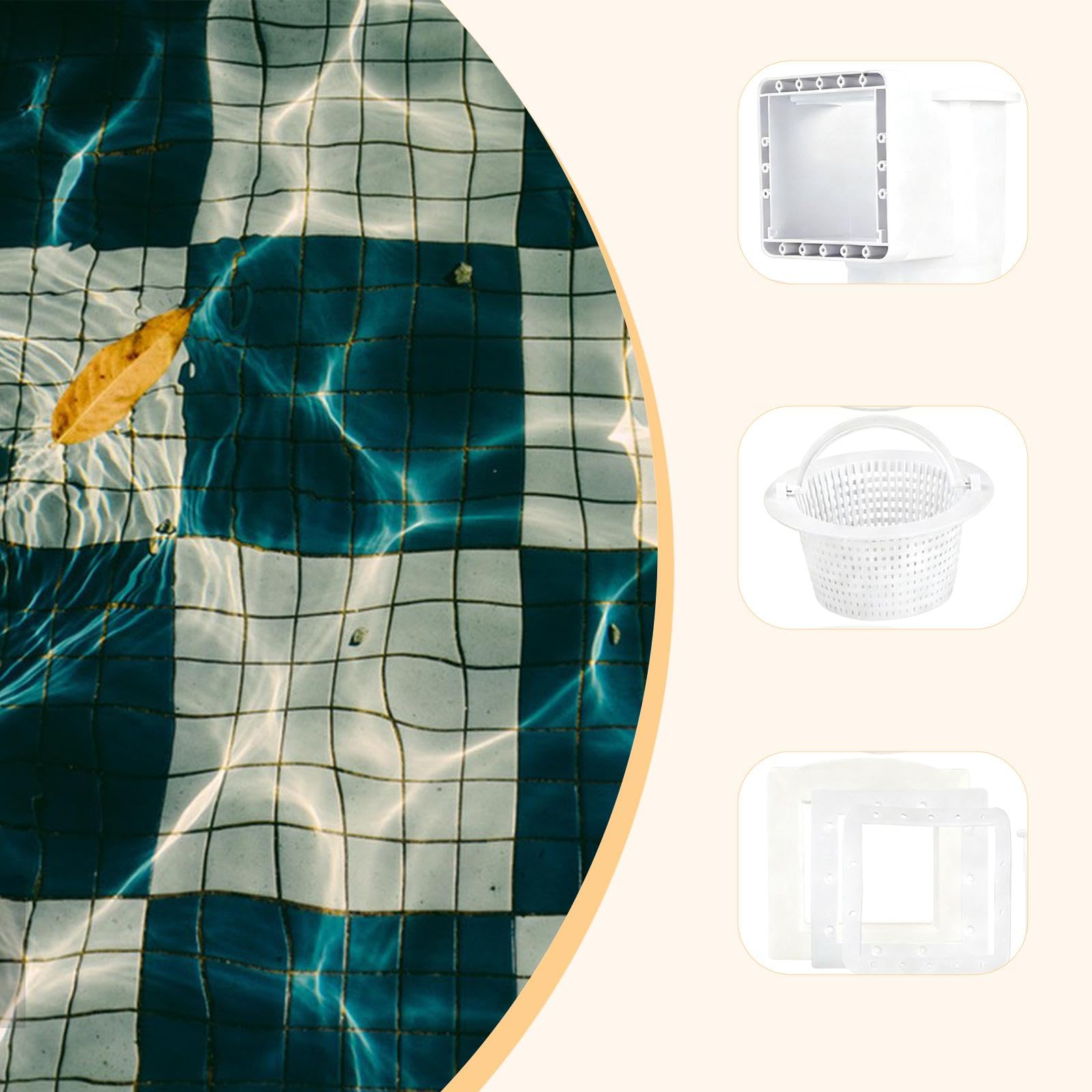Colcolo Skimmer per Piscina con Accessori per Tutte Le Pareti della Piscina