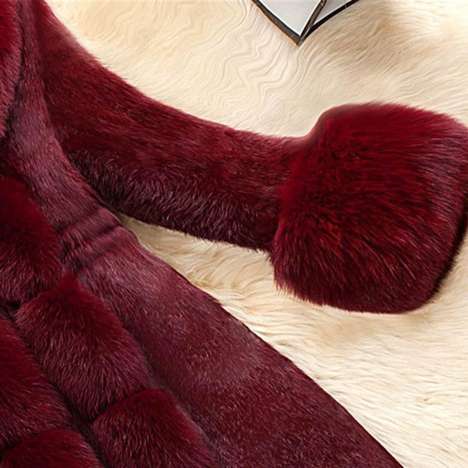 Generico Cappotto Donna in Pelliccia Sintetica Lunga Giubbotto Aperta Sul davanti Pellicce Ecologiche Morbida Pellicciotto Curvy Giacca Elegante invernale Cappotti da Donna