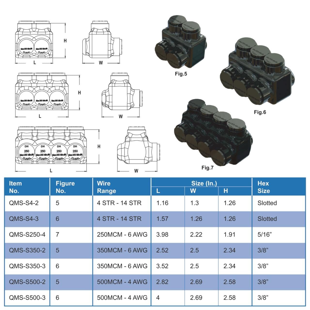 Insulated Wire Connectors DMNI - Polaris Connector Lugs Taps for Wires Range 1/0-4WG Both Aluminum and Copper One Wire Per Terminal (D1/0-4 Pack of 4)