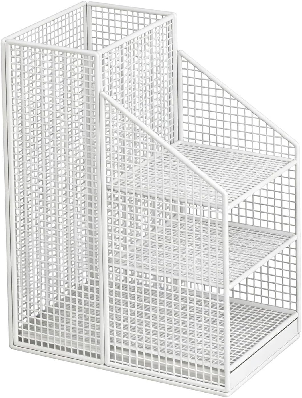 Umbrella Stand Cane Organizer - Iron Storage Bucket with Water Tray, Space Saving Entryway Holder (12.6x7.9x18.5 in)