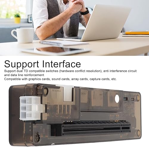 Miniatura 3 de Base externa de la tarjeta de vídeo independiente del ordenador portátil, 6Pin interfaz salida PCI E3.0 portátil externo GPU tarjeta gráfica base, TD