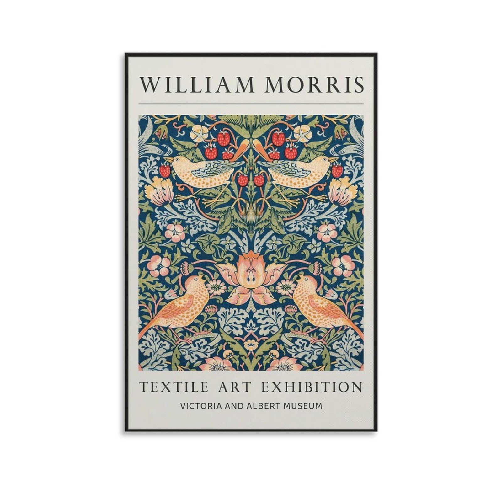 William Morris Strawberry Thief Posters Wall Art Scroll Canvas Painting Picture Living Room Decor Home 08x12inch(20x30cm)