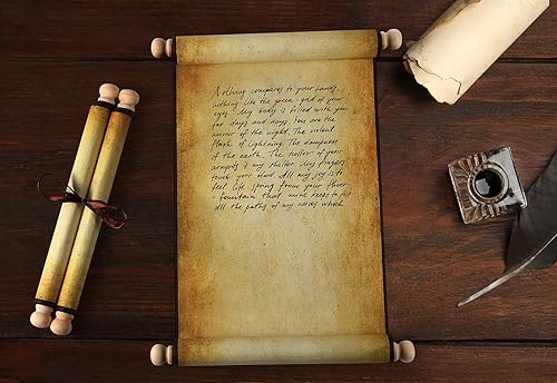 Miniatura 7 de Makevivi 2 rollos de papel en blanco con varillas de madera, para lista traviesa o agradable, escritura, votos de boda, invitación, carta de amor,