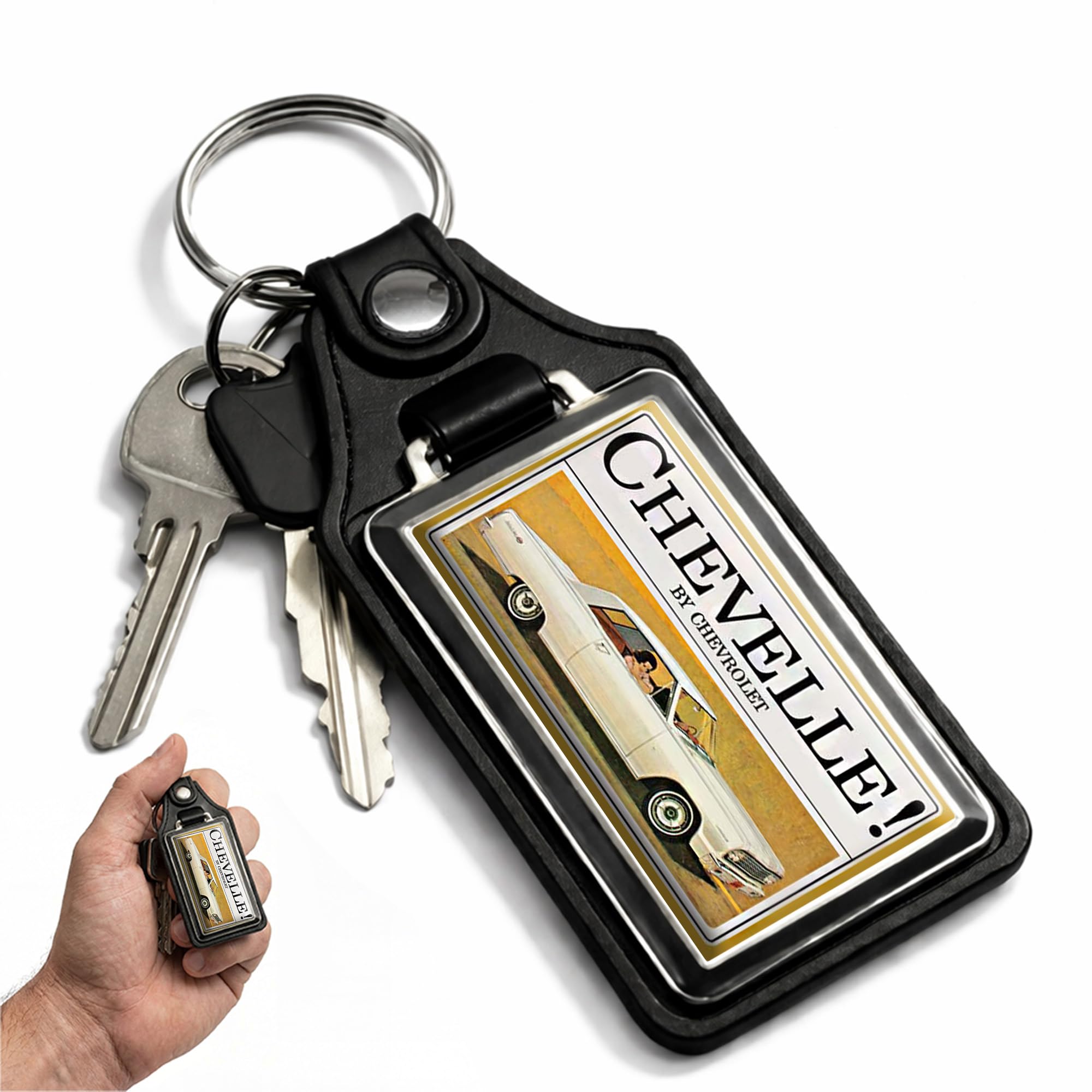 1964 Compatible with Chevelle Brochure Ad Design Key Chain Key Holder