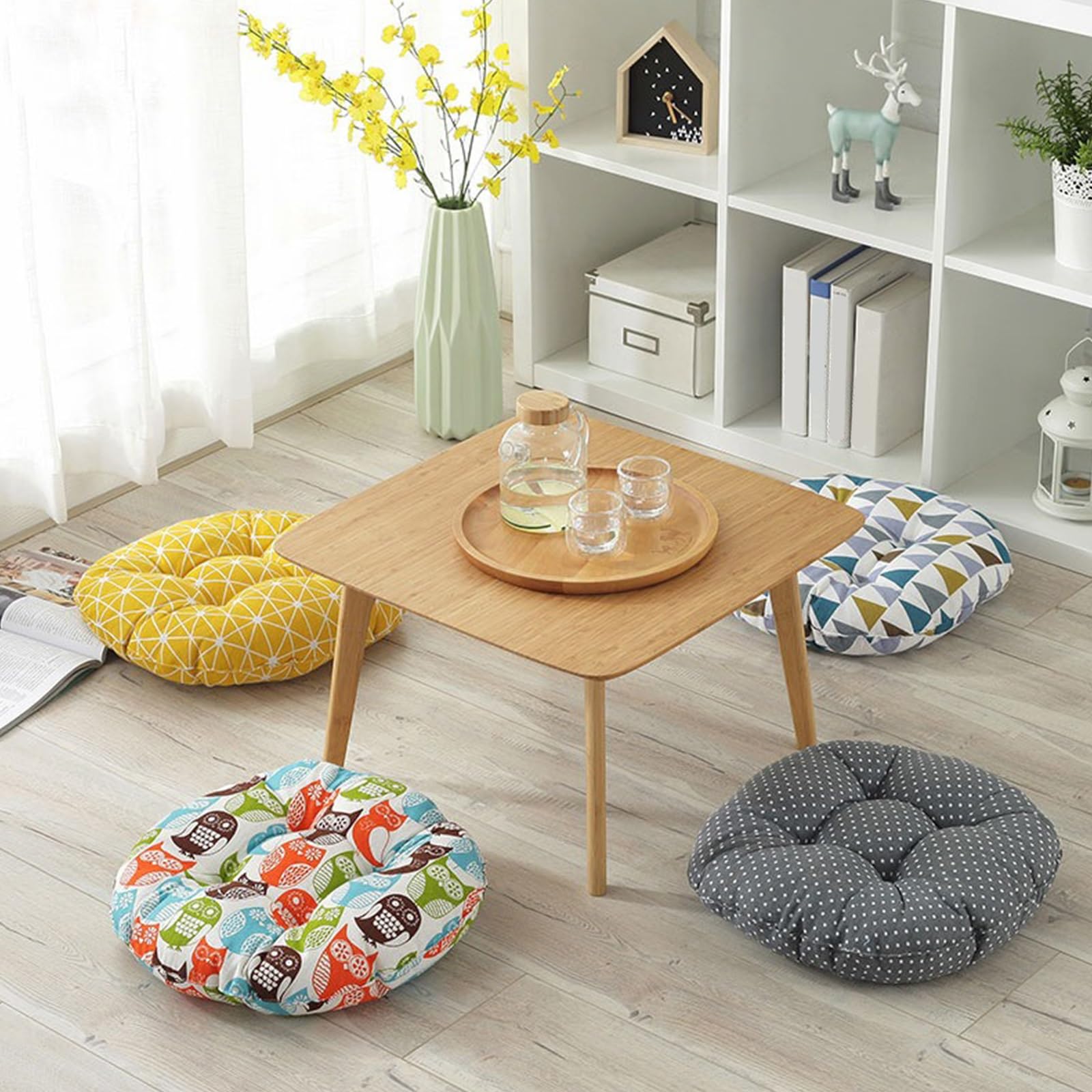 Lot De 4 Coussins D'Assise Tissu Moderne Et Confortable Pour Salon Bureau Bleu 45x45 Cm – ComfortXL Outdoor Living - Gamm Vert