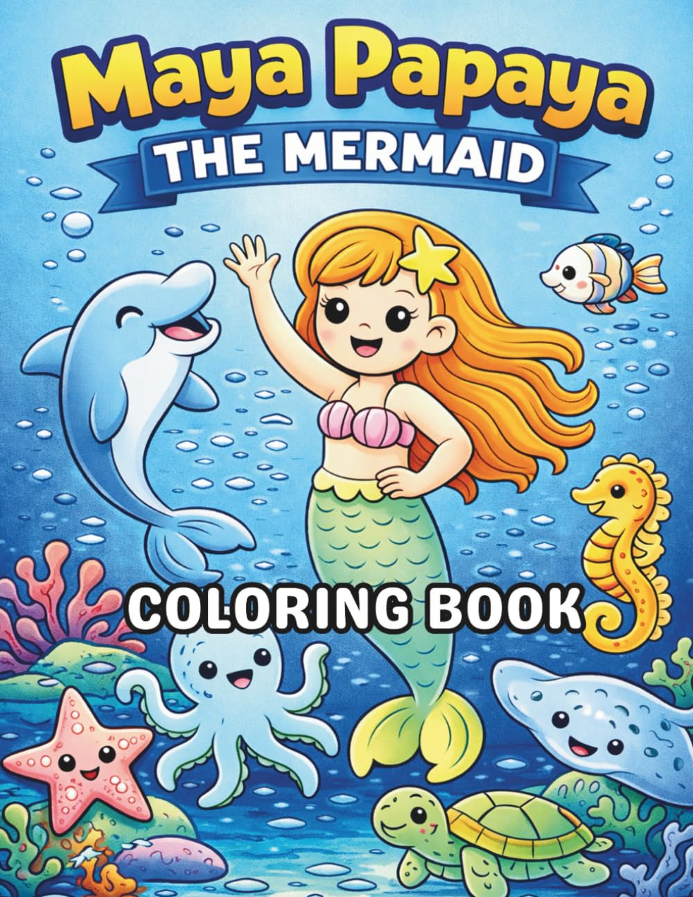 MAYA PAPAYA THE MERMAID: A Cute Underwater Adventure Coloring Book for Girls Ages 4-8