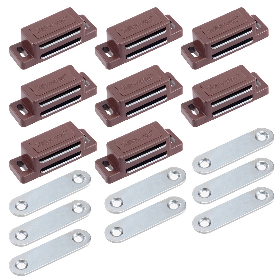 Uxcell 46mm ABS Plastic Magnetic Cabinet Catch - Brown, 8 Pack (No Screws Included) - View #3