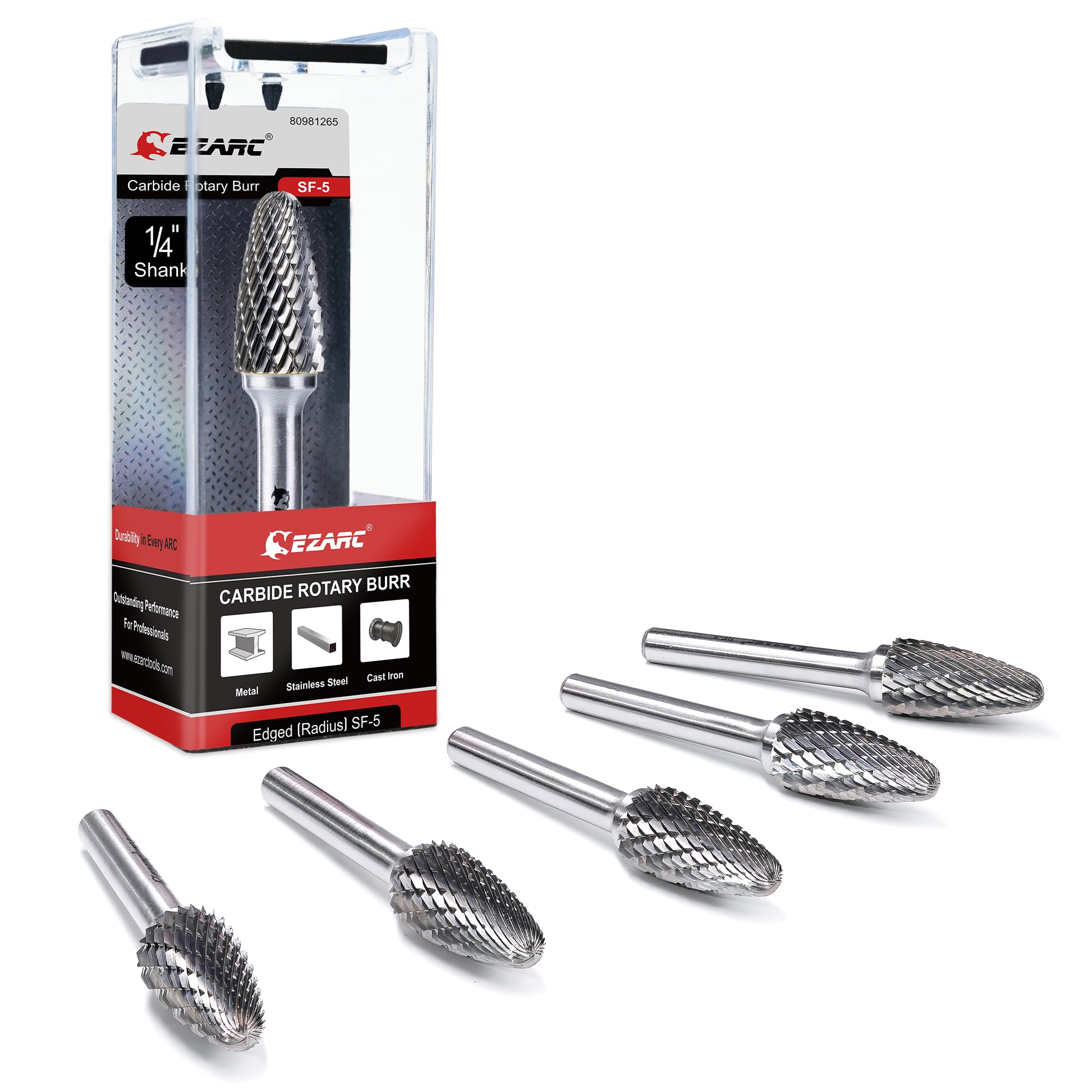 EZARC Tungsten Carbide Rotary Burr Bit, SB-5 Double Cut, 1/4-Inch Shank — Amazon image 13