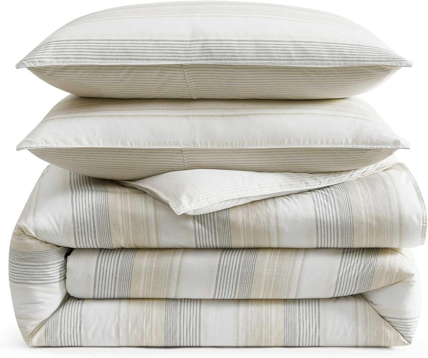 Tommy Bahama - King Comforter Set, Reversible Striped Bedding with a Naturally Soft Feel, 3 Piece Bed Set with Matching Pillowcases (Canal Island Stripe Grey)
