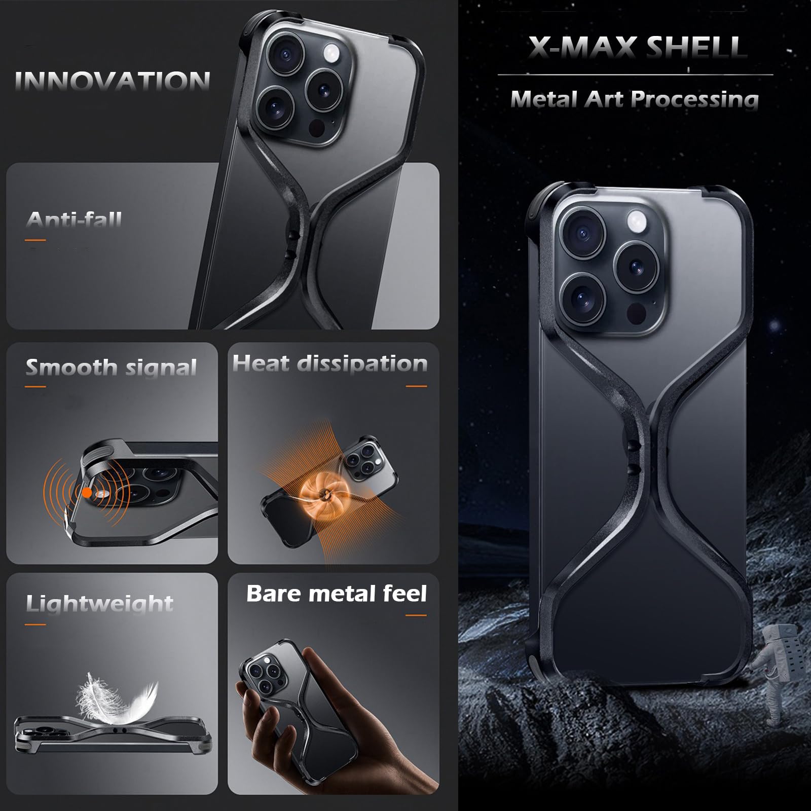 Amazon.co.jp: iPhone 16 Pro Max/16 Pro/16用メタルフレーム