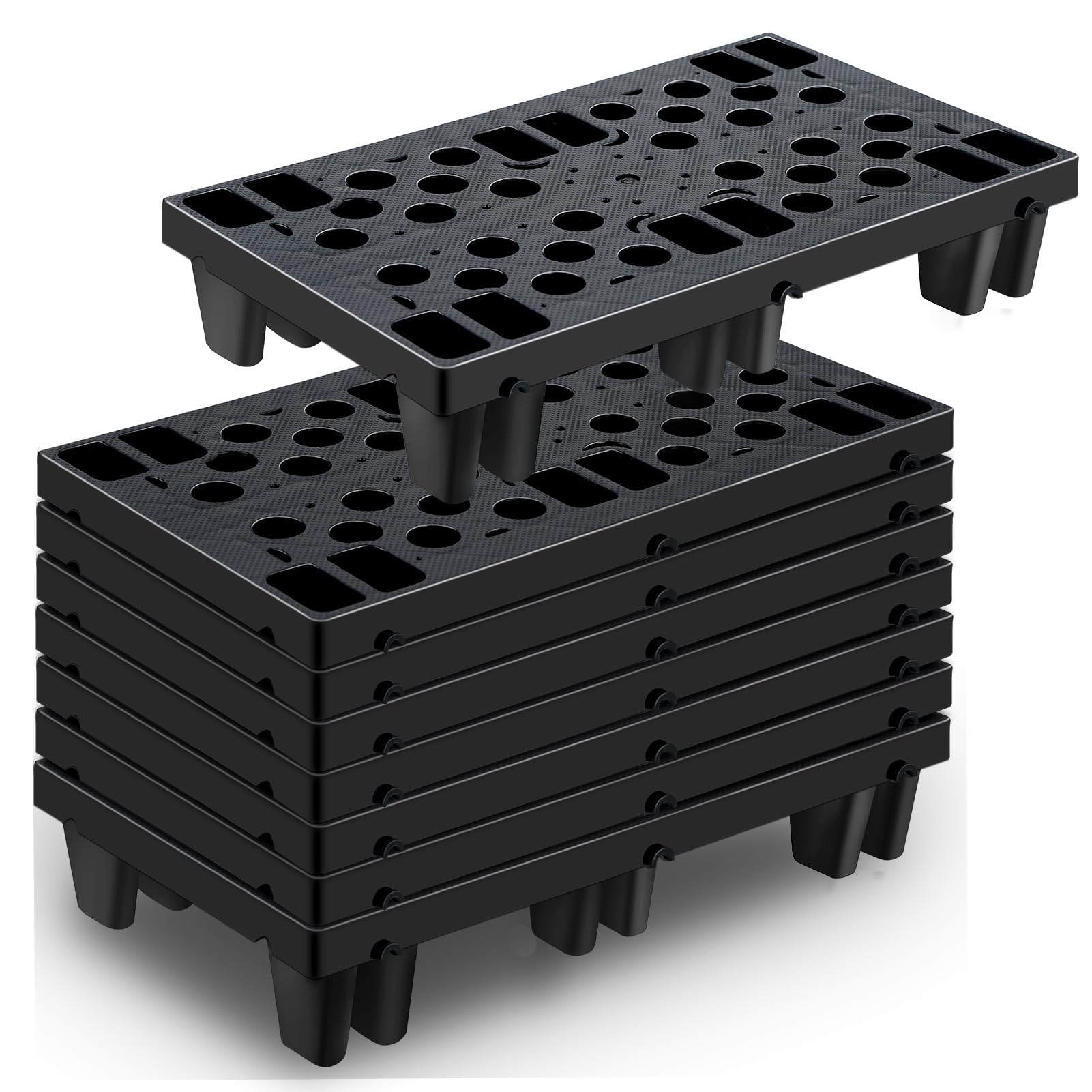 Palettes en plastique pour sous-sol sec lot de 8 supports de sol