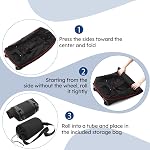 110L Élargissable à 140L 32” pliable Oxford Soft-Sided Rolling Duffle Bag avec 2 Roues lourdes,3 Grand compartiments, Bracelet d'épaule réglable et Pouch organisateur attaché, Rouge noir