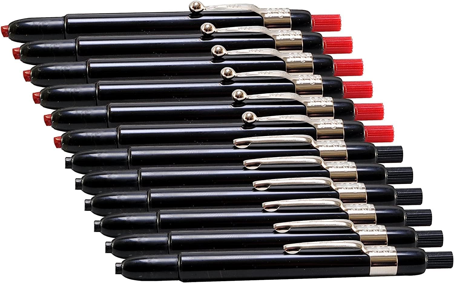 Listo 1620 Grease Pencils, 12 Count, Red, Wax, HB, Waterproof, Dust Free