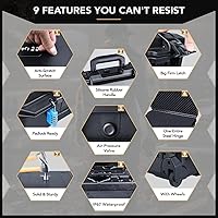 Vista 5 de Lykus HC-5120 Funda rígida impermeable con ruedas y espuma personalizable, Tamaño interior 20.3x11.3x7.3 pulgadas, Adecuada para cámara, lente