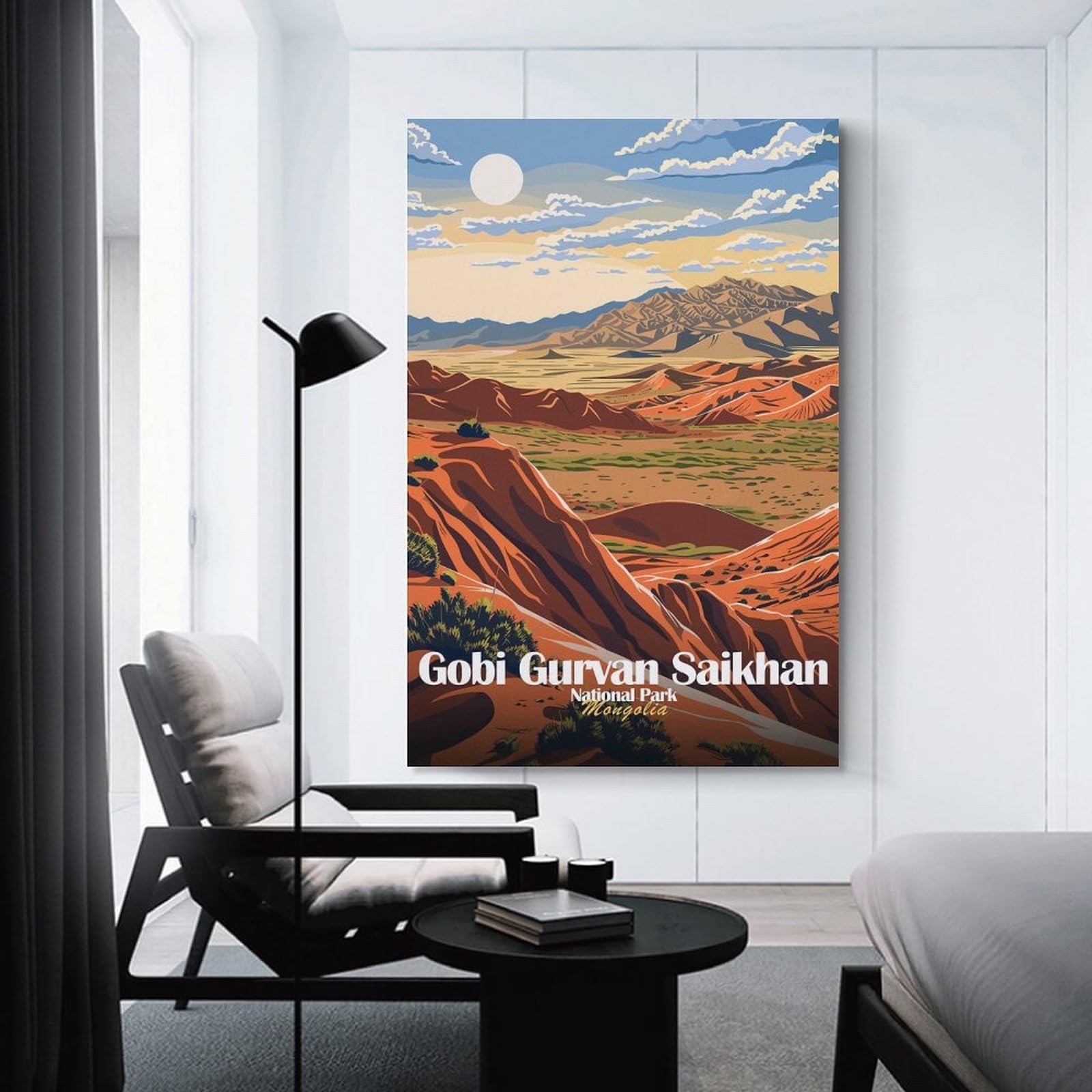 Junmoney Wall Picture Print Gobi Gurvan Saikhan National Park, Mongolia, 24x36inch(60x90cm), for Living Room, Bedroom Or Home Office, Thoughtful Wall Decor for Art Lovers