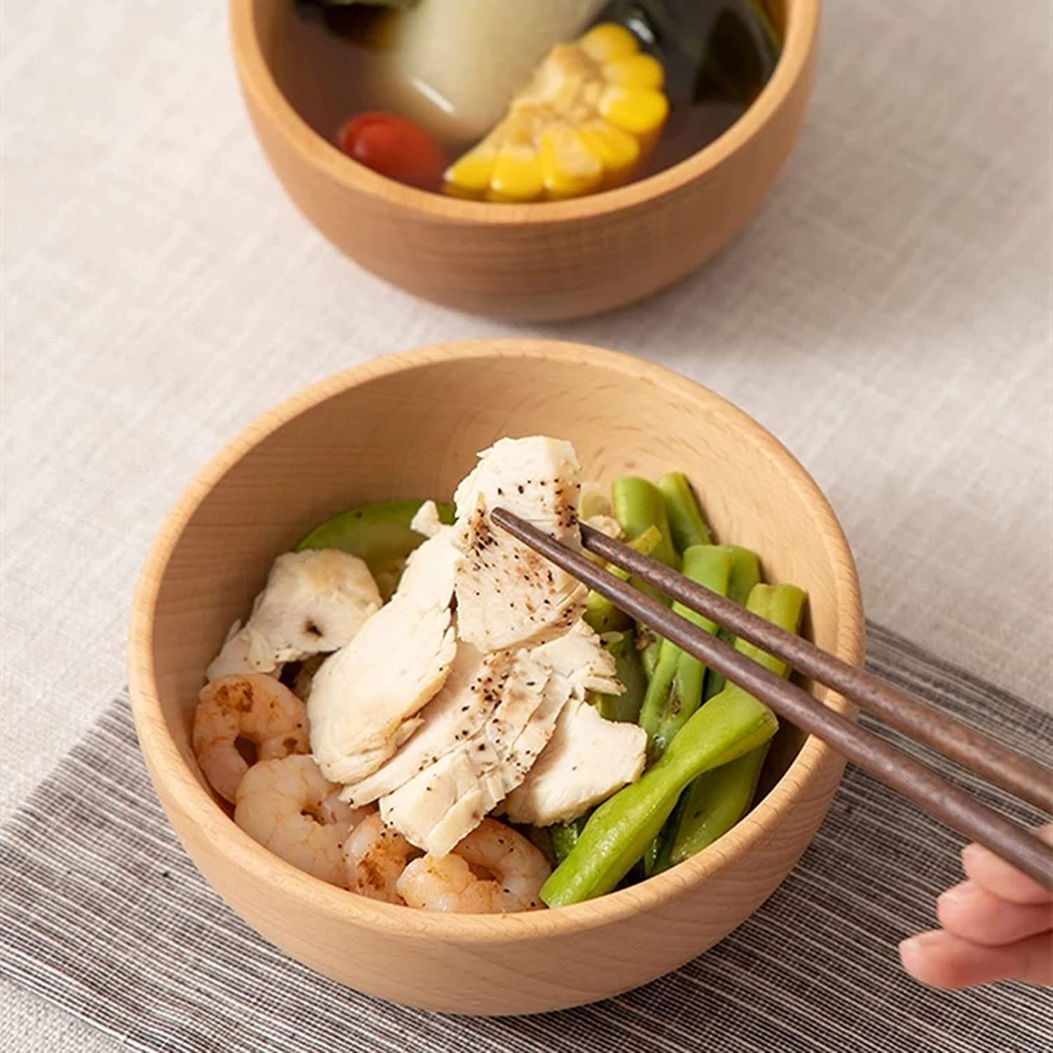 Ensaladera de madera para frutas, Platos for servir artículos for el hogar, utensilios de cocina madera for, sopa fideos, Ramen, utensilio(6x14cm)