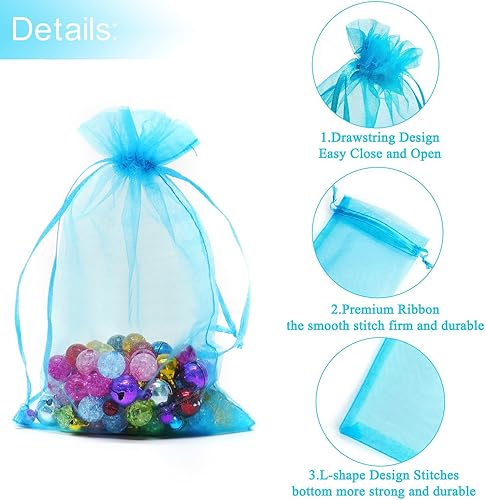 Miniatura 219 de Dealglad 100pcs Drawstring Organza bolsas de joyería caramelo para fiestas, casamientos, regalos Negro