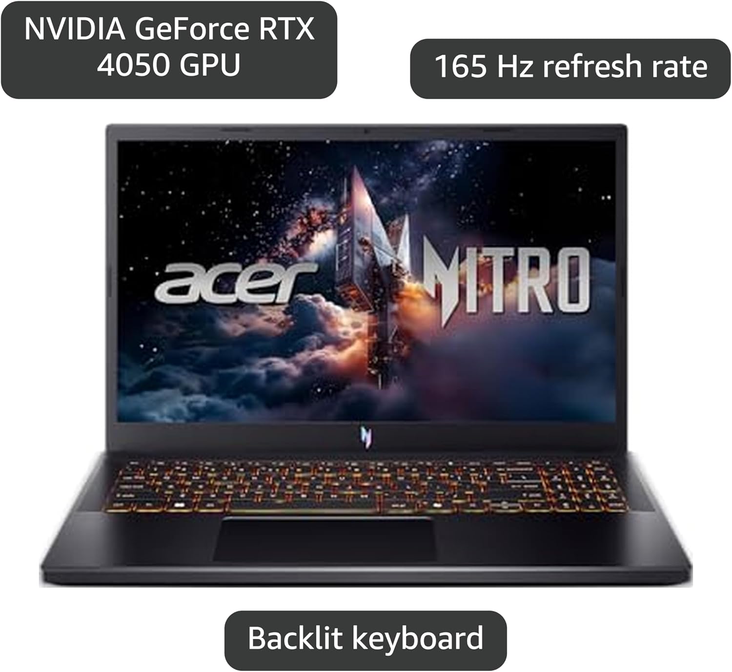 Acer Nitro V Gaming Laptop | Intel Core i7-13620H | NVIDIA GeForce RTX 4050 Laptop GPU | 15.6" FHD IPS 165Hz Display | 16GB DDR5 | 1TB Gen 4 SSD | Wi-Fi 6 | Backlit KB | ANV15-52-76NK (Renewed)