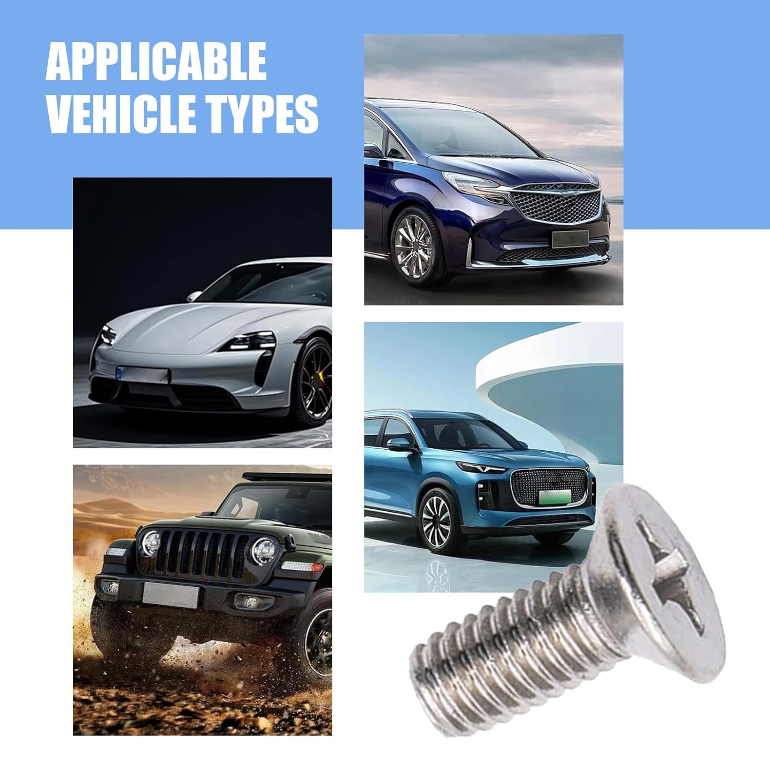 8 PCS Brake Disc Rotor Screws, Stainless Steel Phillips Flat Brake Disc Rotor Retaining Bolt, Braking Set Screws Kit Replaces 93600-06014-0H, Compatible with Honda, Acura, Hyundai (Silver)