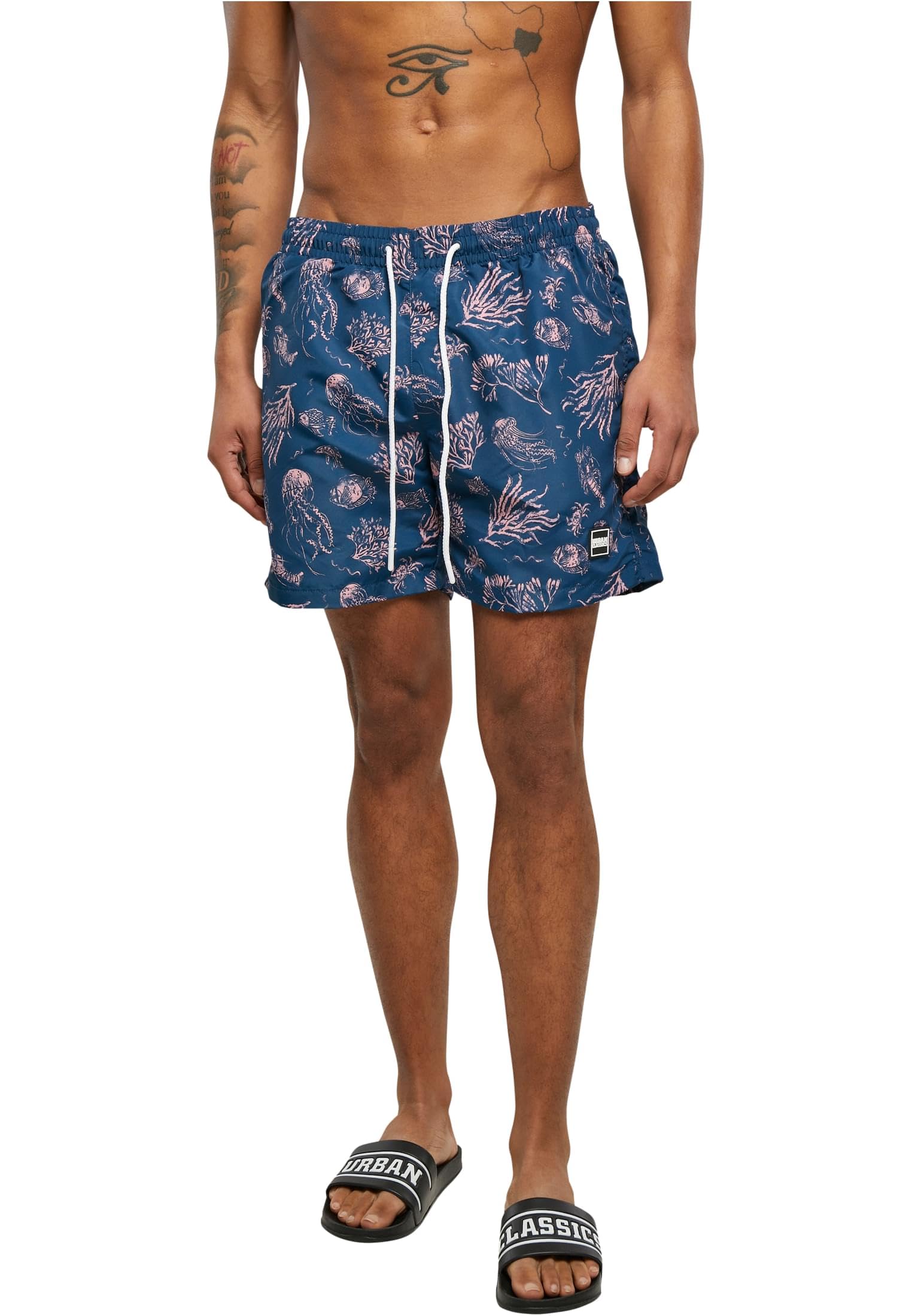 Urban Classics Men's Pattern Swim Shorts Swim Trunks, Nautical AOP, 4XL