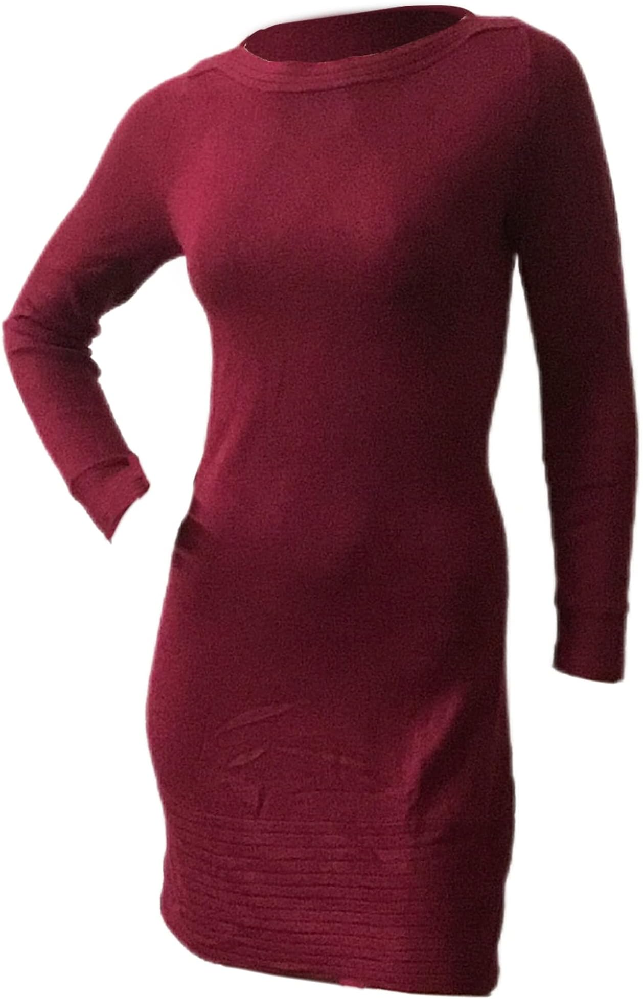 GenericPetite Burgundy Sweater Mini Dress