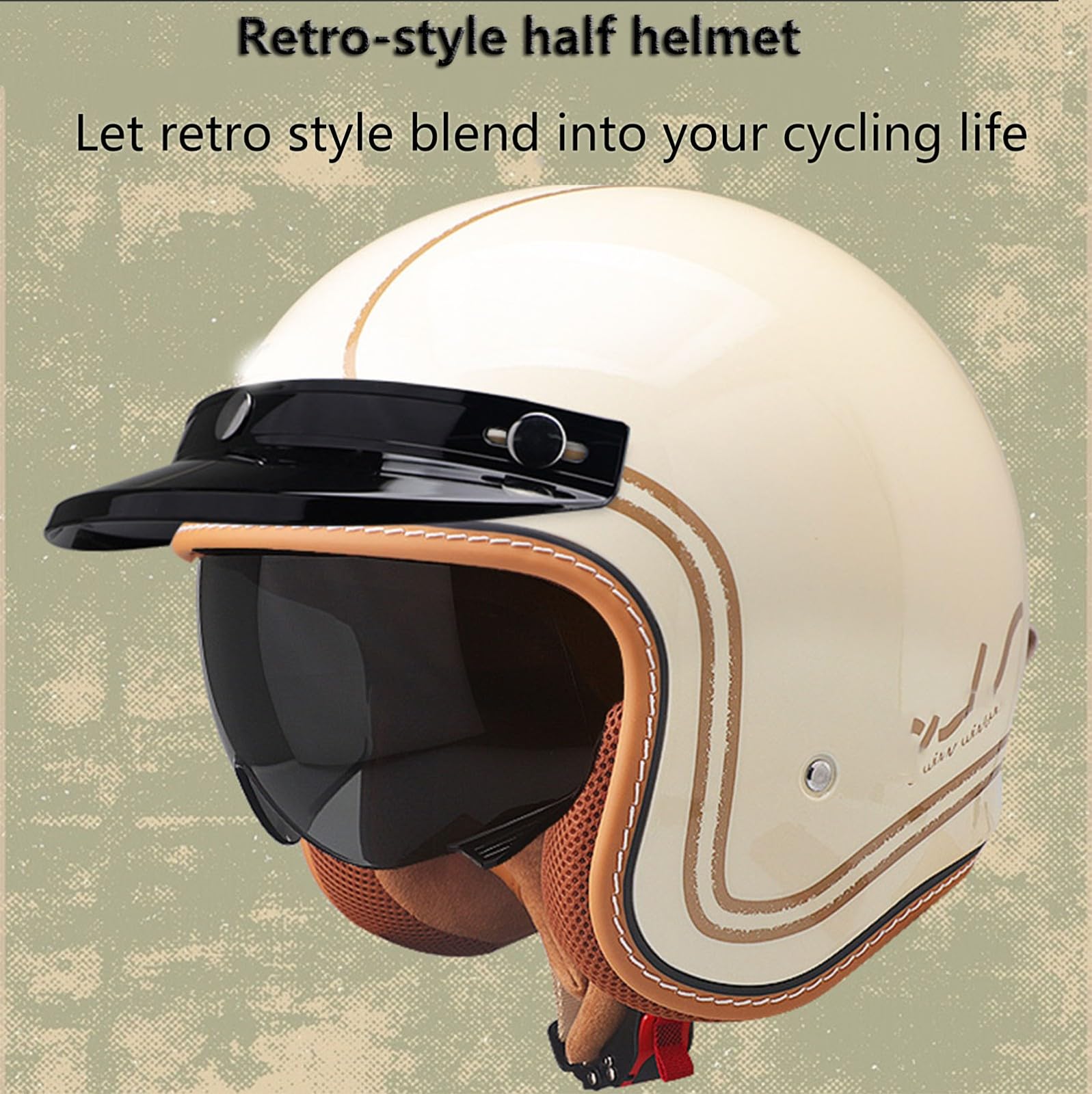 Casco Jet Moto Aperto Mujer Casco Moto Jet Caschi Moto Vintage Caschi Per Ciclomotori Omologato ECE/DOT Demi-Jet Con Occhiali Pour A Motociclette Scooter Cruiser
