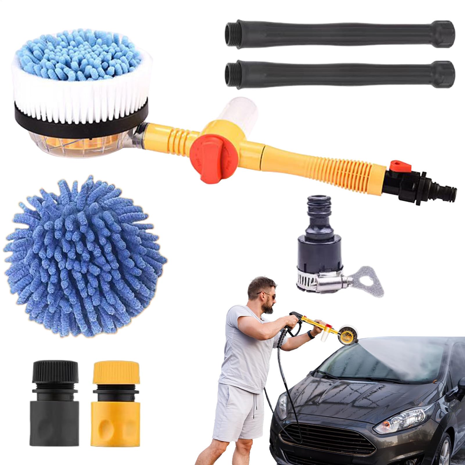 Szczotka Do Czyszczenia Mop do Mycia i Odkurzania Samochodu | Miękka Głowica Do Czyszczenia Pojazdów Dla Ciężarówek SUV Sedanów Kamperów Wnętrza Nadwozia Szyb i Przedniej Szyby