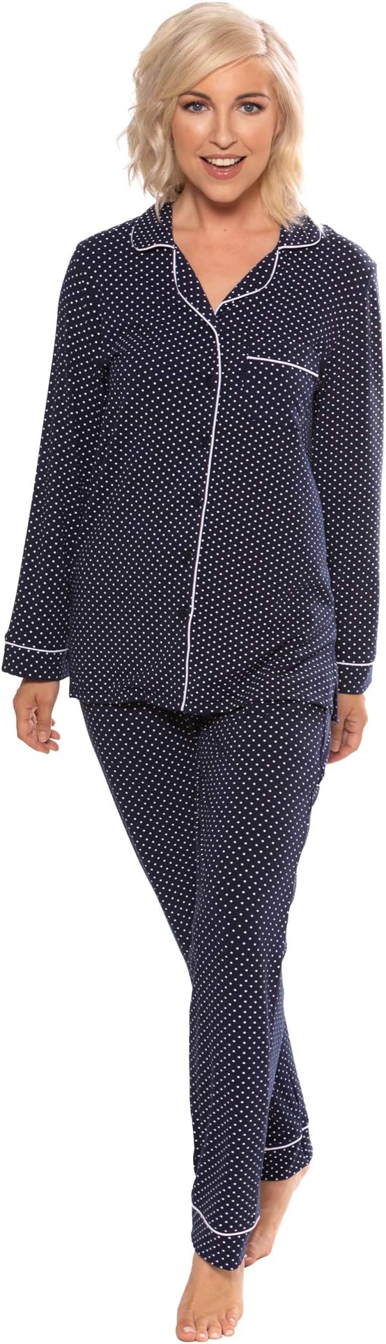 Women's Button-Up Long Sleeve Pajamas - Sleepwear Set by Texere (Classicomfort)