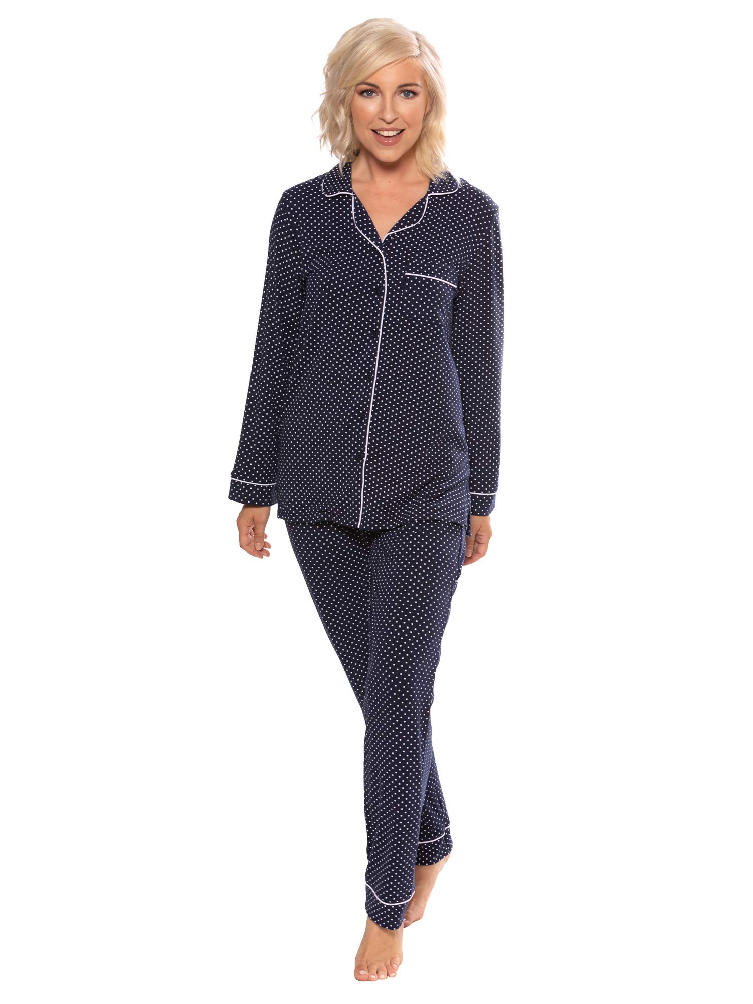 Women's Button-Up Long Sleeve Pajamas - Sleepwear Set by Texere (Classicomfort)
