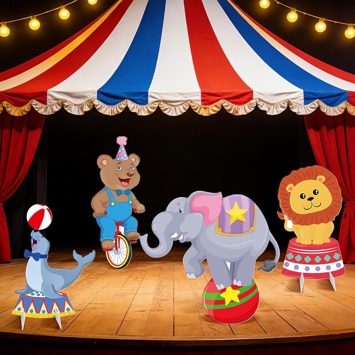 Farm Animals Party Decorations, 4 Pack 23" x 15" Large Farm Animals Cardboard Cutouts Stand Up, Farmhouse Theme Photo Booth Props for Birthday Party Baby Shower Classroom Decoration