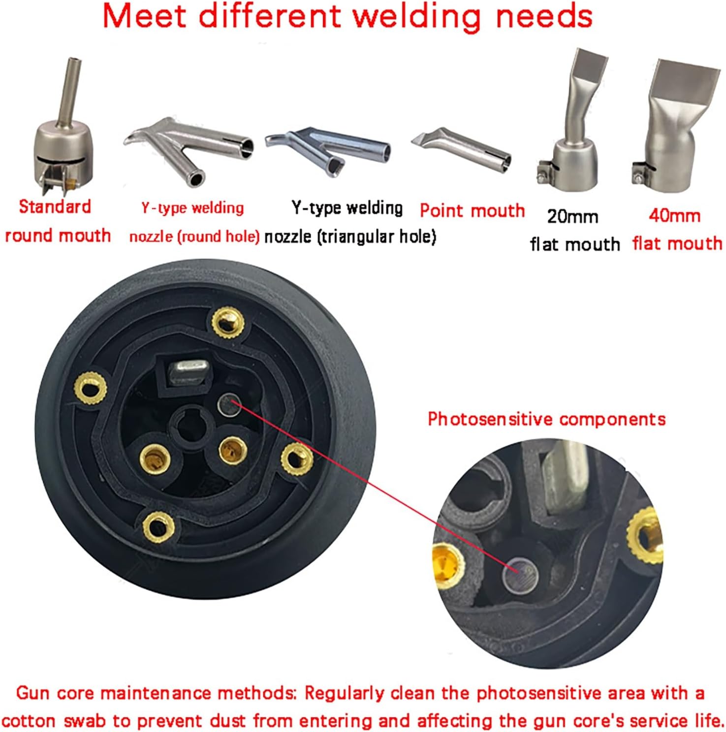 Hot Air Welding Gun, 1600W PVC Plastic Welder Heat Gun with Nozzles & Accessories, Handheld Floor Welding Tool for Roofing and Repair