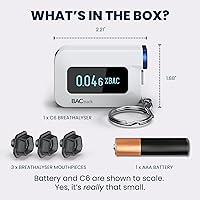 Vista 6 de BACtrack Alcoholímetro de llavero C6 Precisión de grado profesional Conectividad inalámbrica opcional para teléfonos inteligentes Compatible