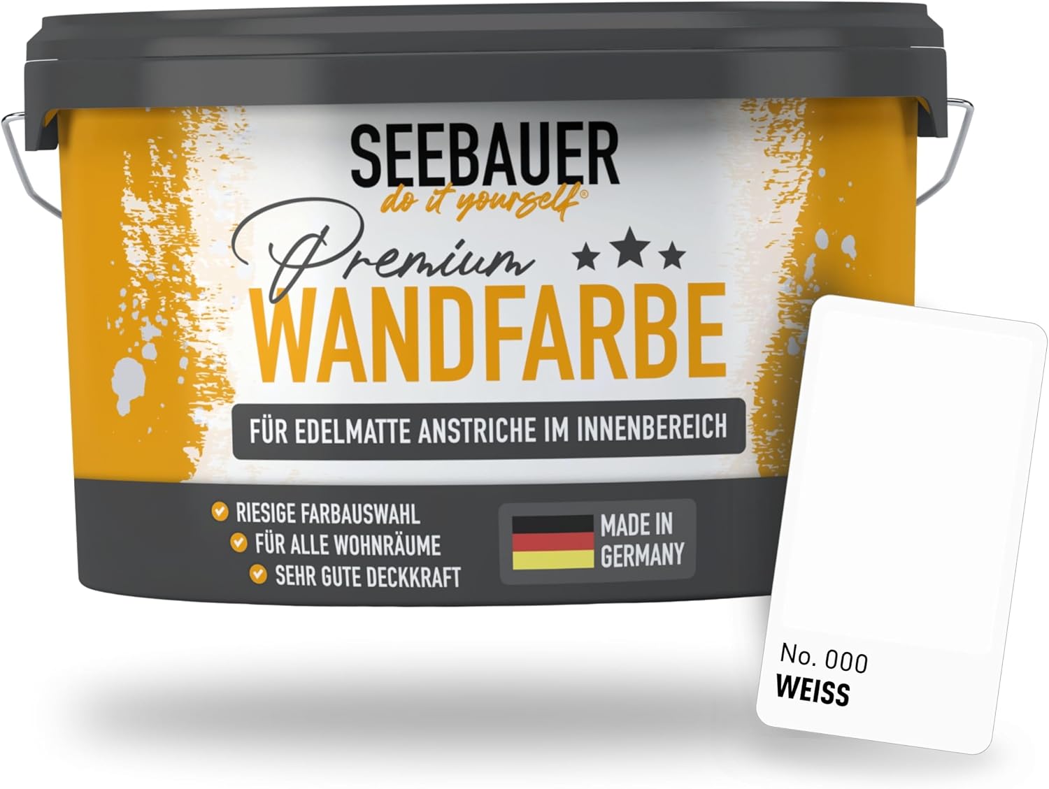 Wandfarbe Wei  25L f r Innen No. 000 Wei  Edelmatte wei e Innenfarbe - Verschiedene Farbt ne sehr hohe Deckkraft - Matt Abwaschbar und Tropffrei