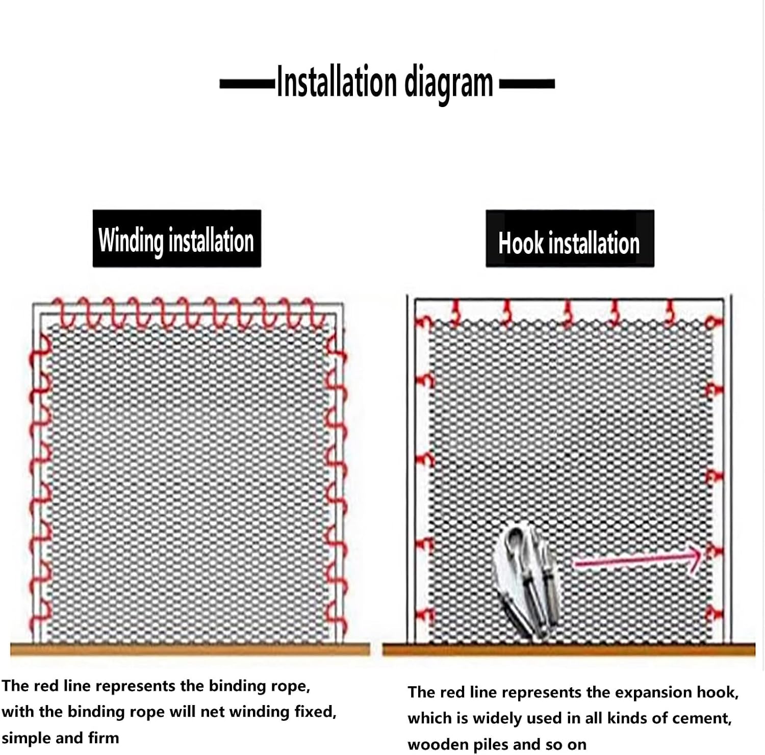 Metal Fence Mesh, Safety Protection Net Tools, Pet Fencing for Balcony, Garden Fence Mesh, Poultry Fencing,Floral Netting (Long:1-10m) (Color : 2X4M(6.6X13.1FT), Size : Mesh-20cm)