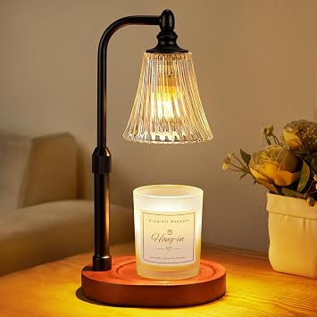 Black Walnut Candle Warmer Lamp with Timer Dimmable,Birthday Gifts for Women,Adjustable Height Wax Melt Warmer for Jar Candles,House Warming Gifts New Home,Ideal for Office,Dorm,Bedroom Home Decor