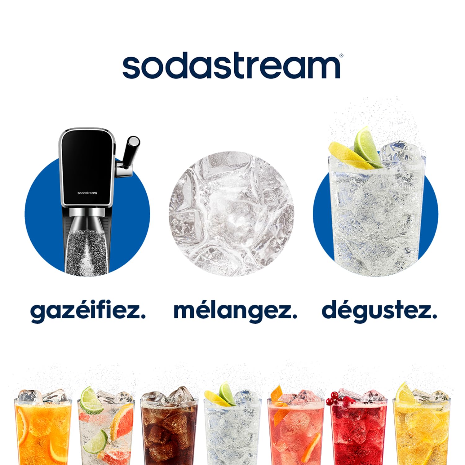 Sodastream Art – Machine à eau pétillante au design rétro avec système CO₂ Quick Connect, cylindre de gaz 60L et 1 bouteille 1L sans BPA inclus, noire