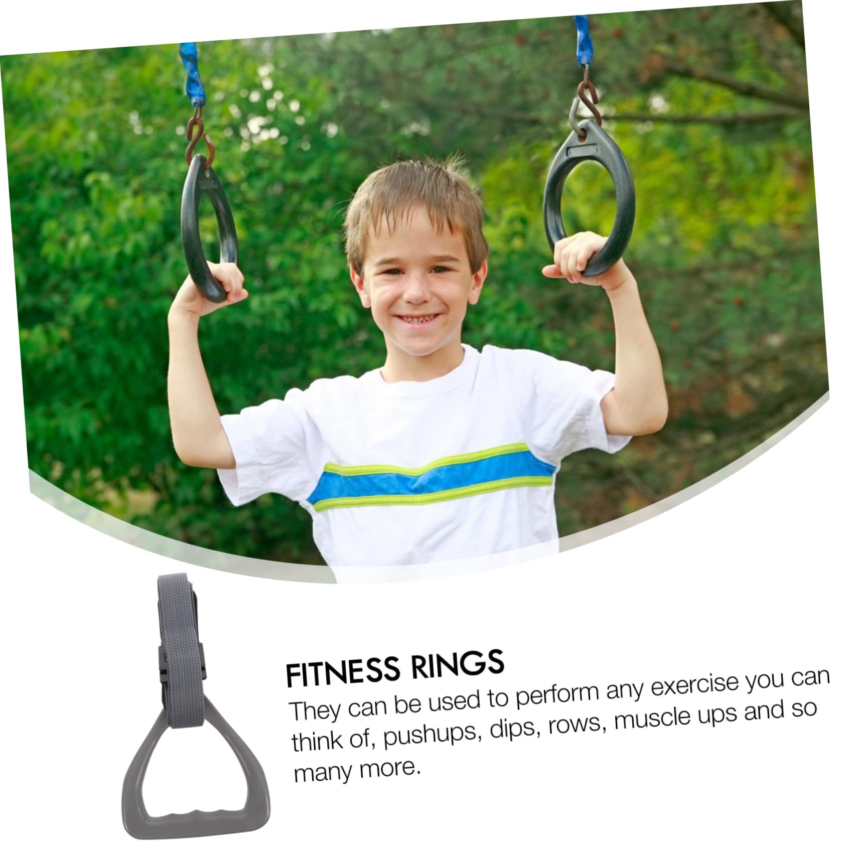 OSOLADY Adjustable Gym Rings 2 Pcs Fitness Rings Workout Straps Pull up for Gym Strength Training Gymnastics Equipment