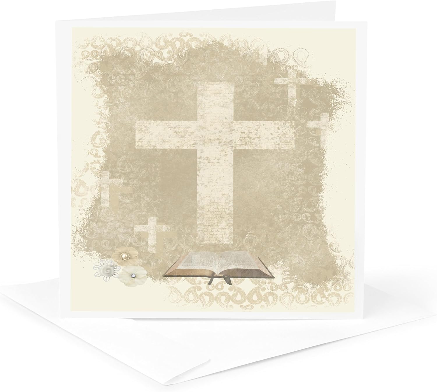 Cross and Bible Greeting Card with Envelope