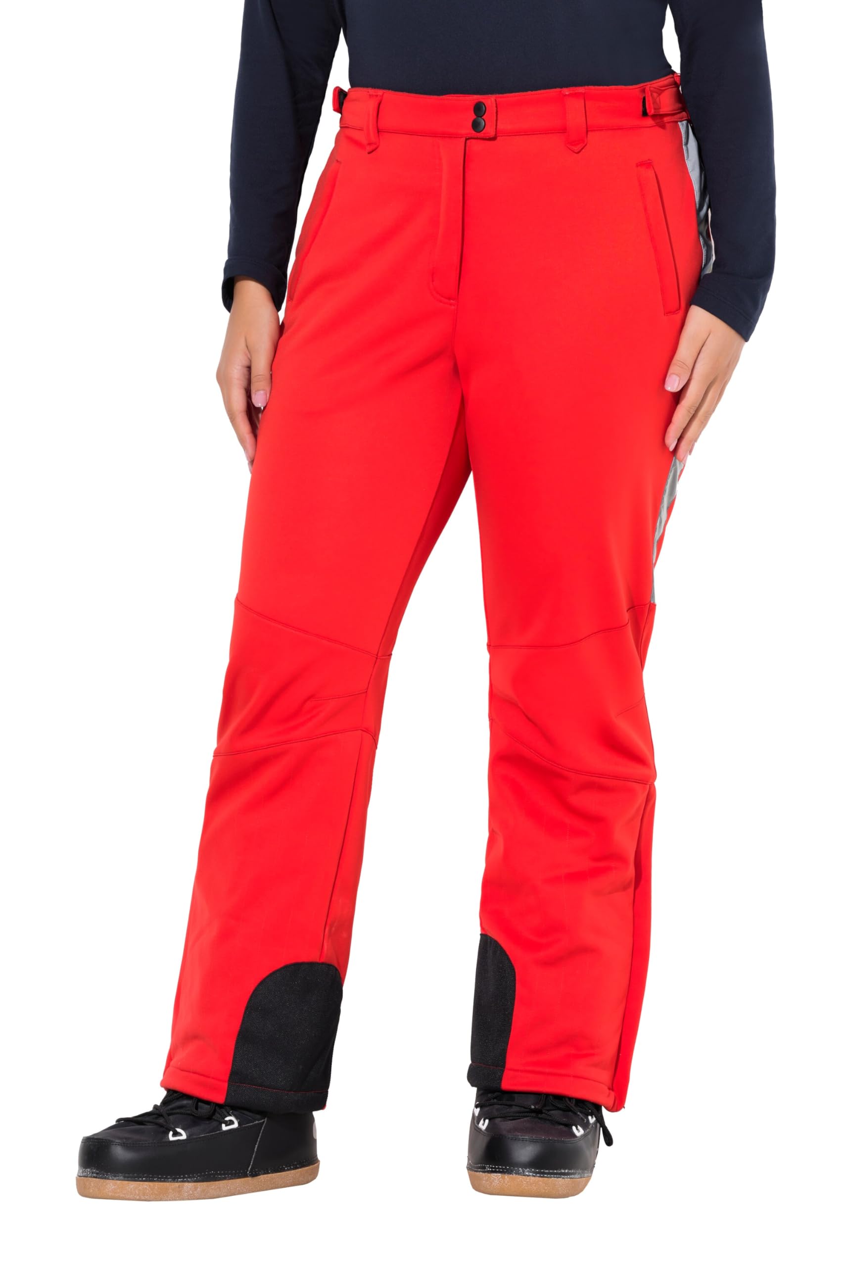 Ulla Popken Damen große Größen Übergrößen Plus Size Softshellhose, wasserdicht, Zipptaschen, Schneefang 822242