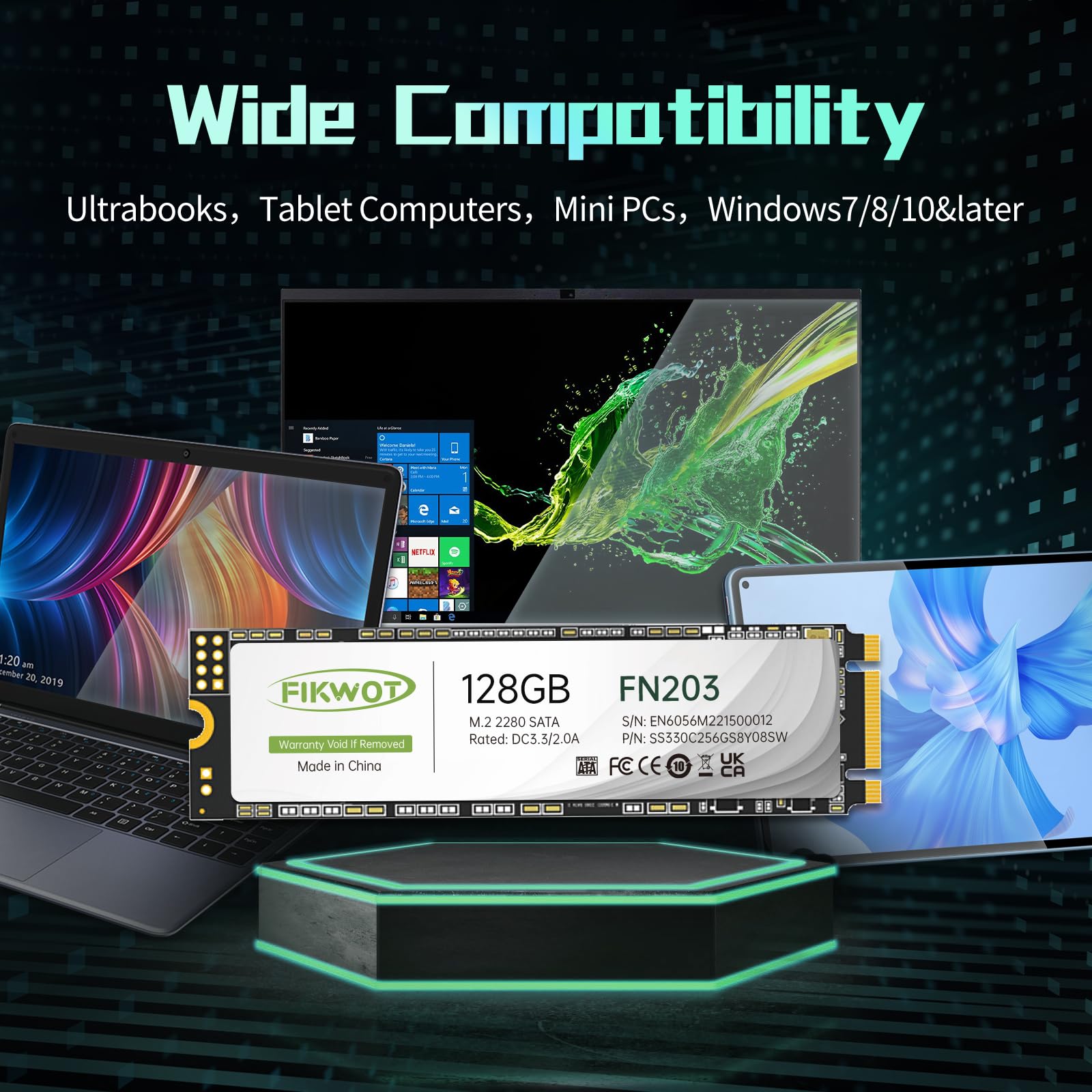 Amazon.com: Fikwot FN203 M.2 SATA SSD - SLC Cache 3D NAND TLC SATA