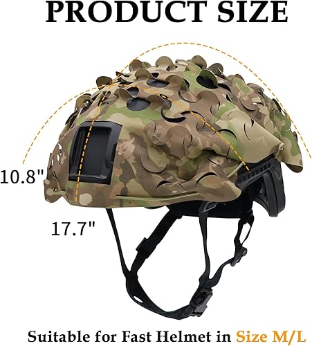 Vista 34 de LOOGU Funda táctica para casco, malla transpirable, camuflaje camuflaje casco cubierta ideal para combate táctico militar LOOGU SPRETTA.C MT frondoso