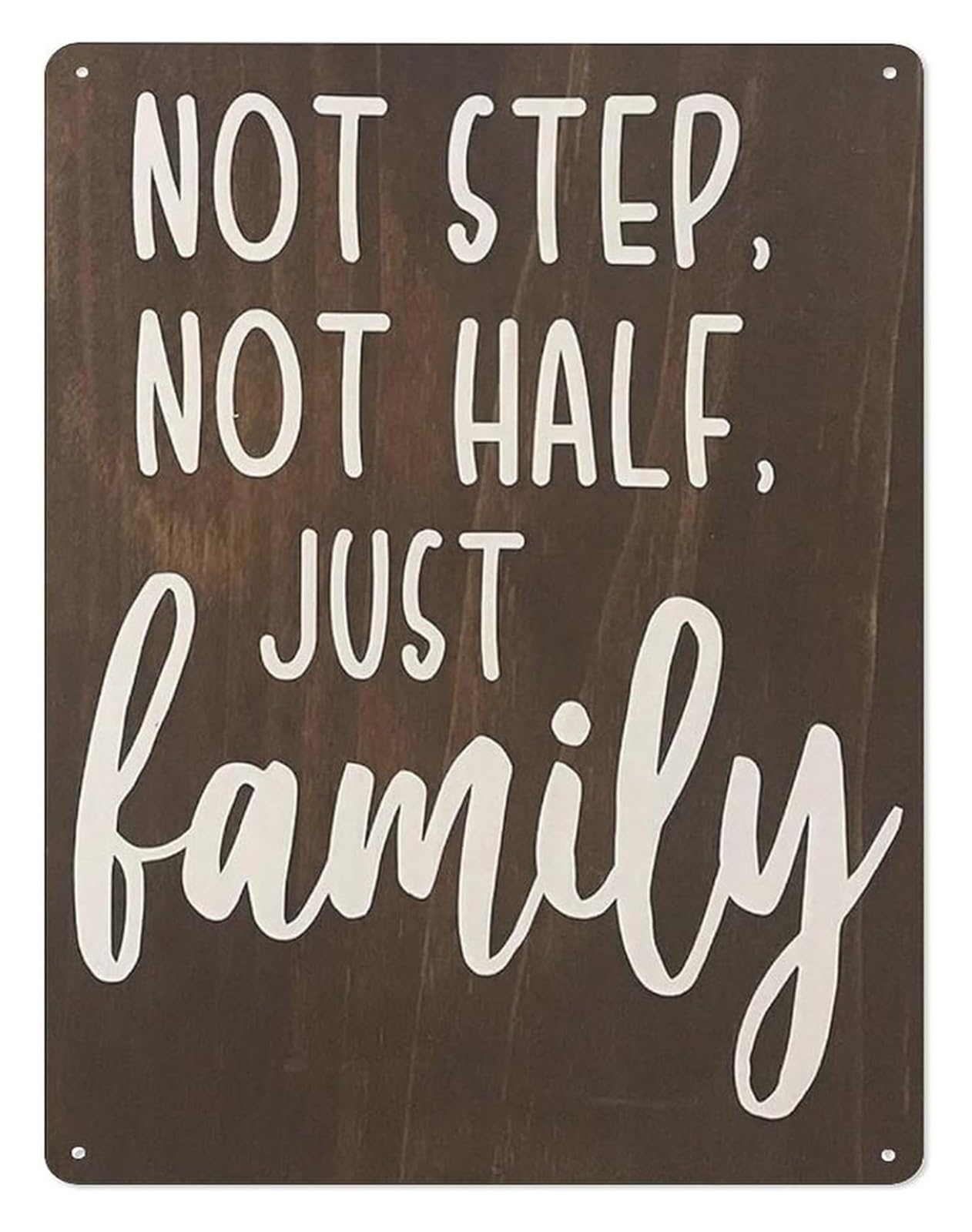 ZDVHOMCB Love Multiplies Metal Tin Sign Not Step Not Half Just Family Forever Vintage Plaque for Coffee Bar Office 8 X 12 in