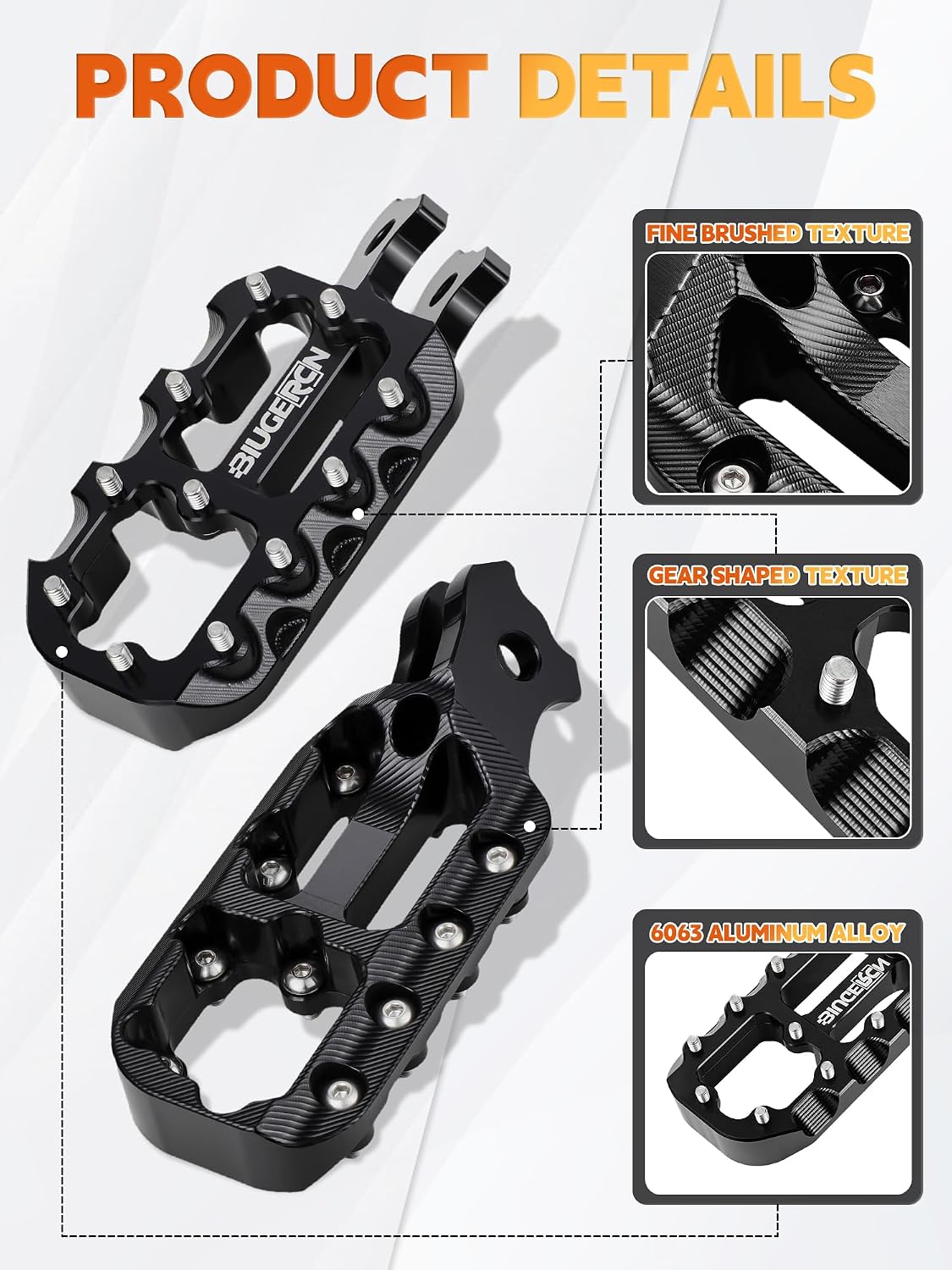 Electric Dirt Bike Forging Foot Pegs,6063 Aluminum CNC Motorcycle Footpegs Pedals Rests for Surron Light Bee X and S/E Ride Pro SS 2.0 Black