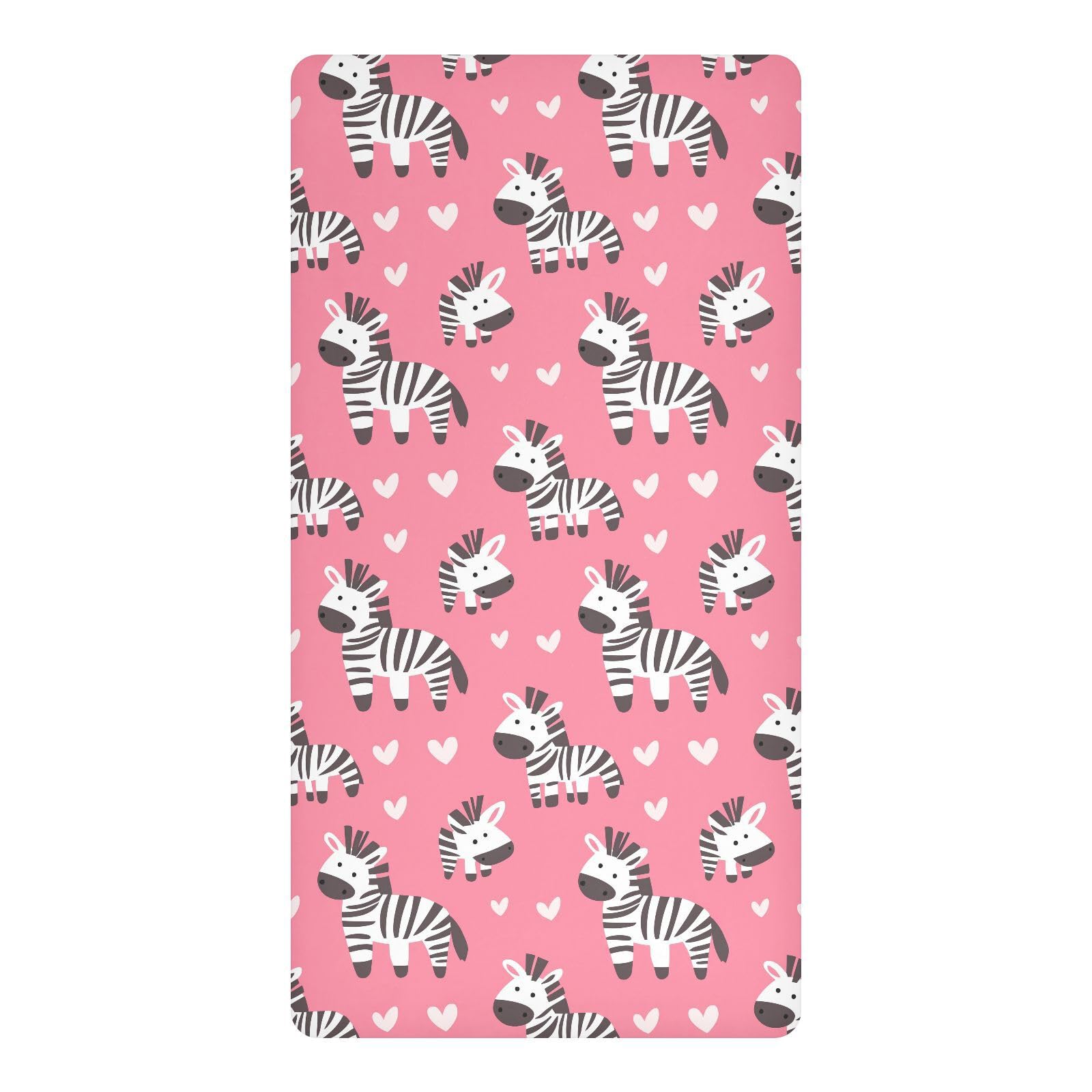 Literie imperméable bébé motif zèbres roses pour lit de nouveau-né